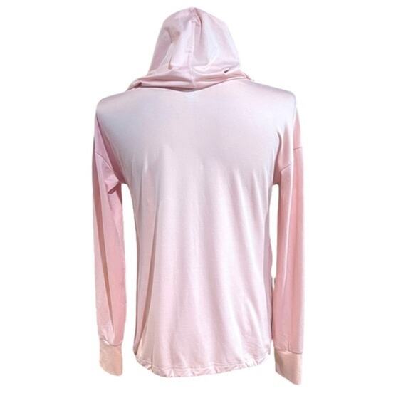 NINE WEST Active Long Sleeve Hooded Top Thumb Holes Light Pink Small - Picture 5 of 5